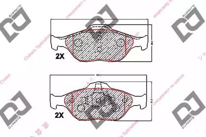 Комплект тормозных колодок DJ PARTS BP1698